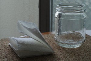 wet jar and napkin